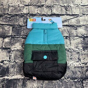LEGO x Target XS Dog and Cat Color Block Puffer Black Green Teal X-Small